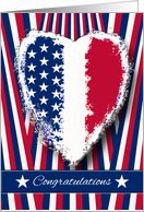 Congratulations on U.S. Citizenship with Patriotic Heart card