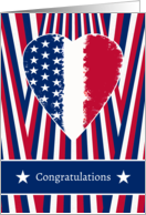 United States Citizenship Congratulations with Patriotic Heart card