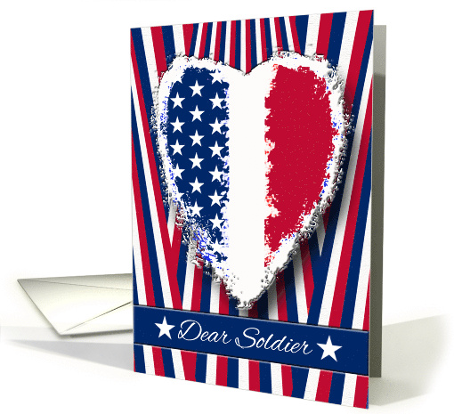 Thinking of You for Soldier, Patriotic U.S.A. Heart card (940400)