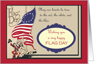 Flag Day, Hoisting the U.S. Flag, May Our Hearts be True card