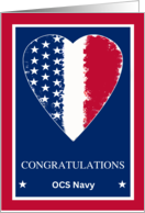 OCS Navy Graduation Congratulations with Patriotic Heart card