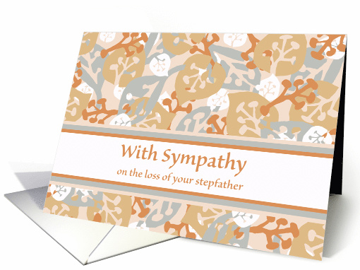 Sympathy Loss of Stepfather, Contemporary Leaves and Plant Forms card