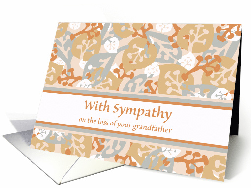 Grandfather Sympathy with Contemporary Leaves and Plant Forms card