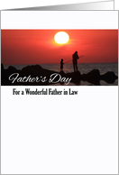 Father’s Day for Father in Law, Fishing at Sunset card