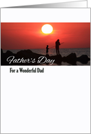 Father’s Day for Dad from Son, Fishing at Sunset card