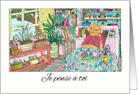 Je Pense à Vous Handmade French Thinking of You Card