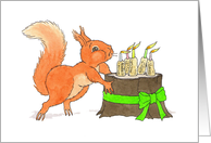 Squirrel candles card