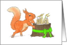 Squirrel candles card