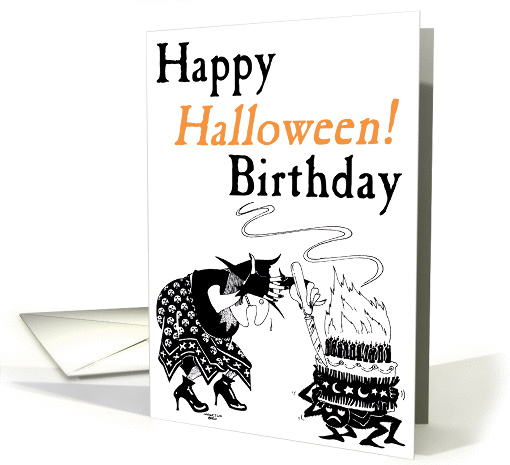 Happy Halloween Birthday card (243650)