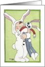 Child and rabbit card