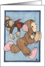 Child and monkey card