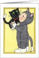 Child and cat card