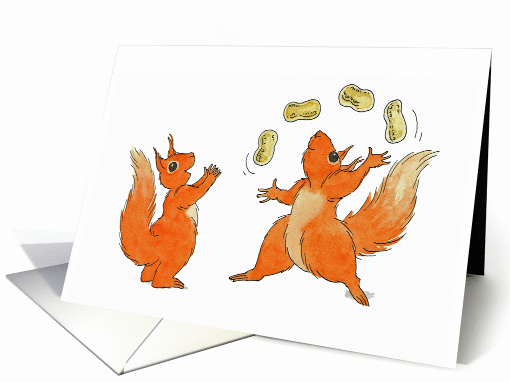 Squirrel juggler card (255887)