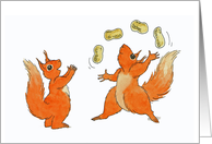 Squirrel juggler card