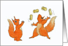 Squirrel juggler card