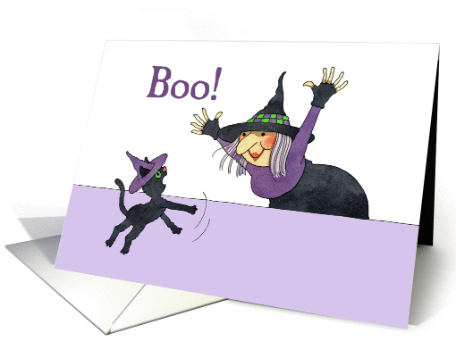 Witch and Cat Boo! card (257619)