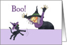 Witch and Cat Boo! card