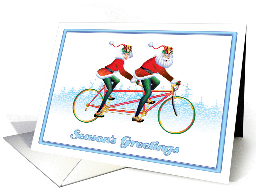 Seasons Greetings - Holiday Couple Tandem Bike card (242018)