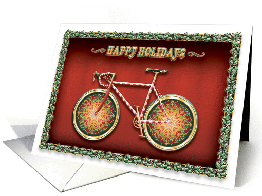Happy Holidays - Candy Cane Bicycle card (253006)