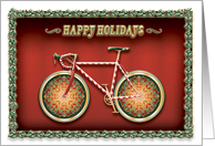 Happy Holidays - Candy Cane Bicycle card