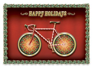Happy Holidays - Candy Cane Bicycle
