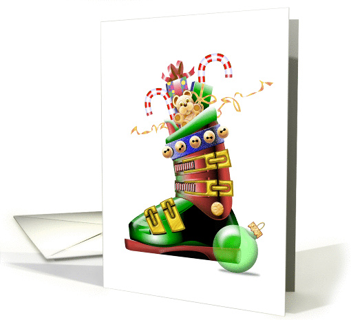 Holiday Ski Boot card (253016)