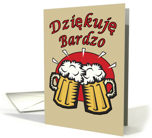 Dziękuję Bardzo With Beer Mugs card (1453848)