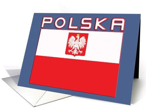 Polish Falcon Flag with Polska card (240439)