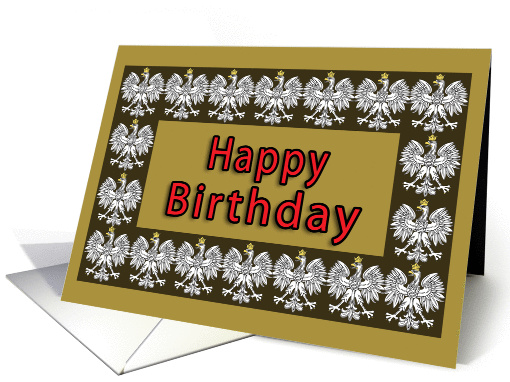 Happy Birthday with Polish Eagle card (242958)
