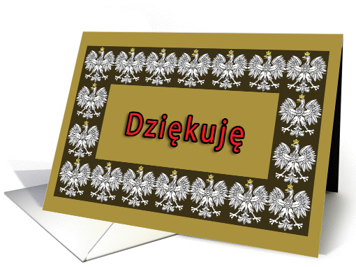 Dziekuje (Thank You) with Polish Eagle card (243086)