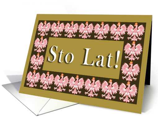 Sto Lat (100 Years) with Polish Eagle card (243180)