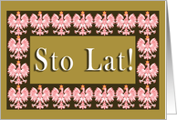 Sto Lat (100 Years) with Polish Eagle card