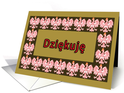 Dziekuje (Thank You) with Polish Eagle card (243192)