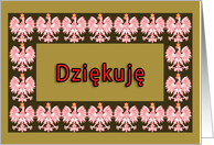 Dziekuje (Thank You) with Polish Eagle card