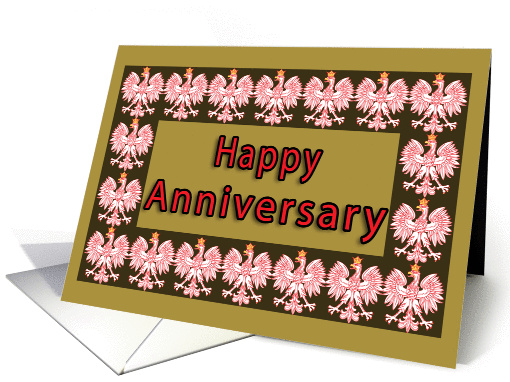 Happy Anniversary with Polish Eagle card (243196)