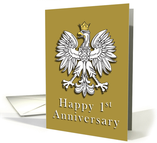 Polish Eagle Happy 1st Anniversary card (245595)