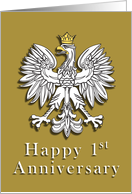 Polish Eagle Happy 1st Anniversary card