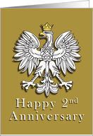 Polish Eagle Happy 2nd Anniversary card