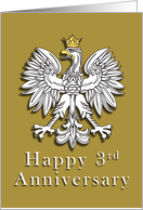 Polish Eagle Happy 3rd Anniversary card