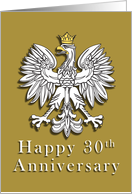 Polish Eagle Happy 30th Anniversary card