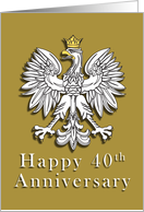 Polish Eagle Happy 40th Anniversary card