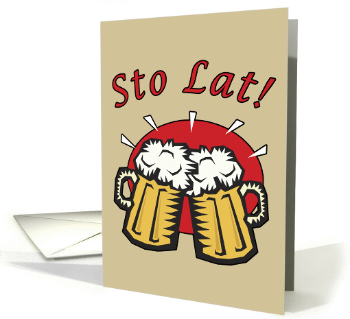 Sto Lat With Beer Mugs card (275726)