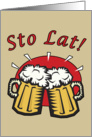 Sto Lat With Beer Mugs card