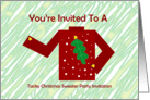 Youre invited to a Tacky Christmas sweater party invitation card