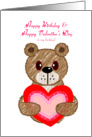 Happy birthday and happy valentine’s day to my husband, brown bear card