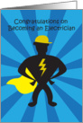 Congratulations on Becoming an Electrician, super, hero card