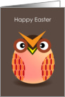 happy easter, egg with owl pattern card