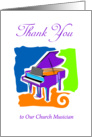 Thank You to our Church Musician, piano symbol card