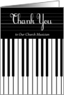 Thank You to our Church Musician, piano keyboard card