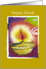 Happy Diwali, rice colorful art drawing peacock card